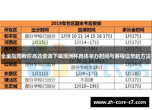 全面指南教你高效查询下庙澳洲杯具体举办时间与赛程信息的方法